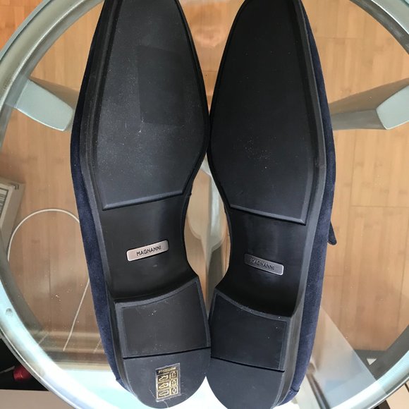 Magnanni Navy Blue Suede Loafers